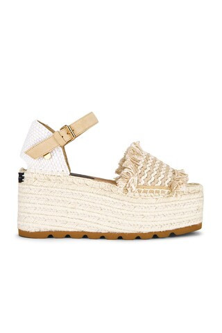 Stella McCartney Gaia Platform Sandal in Taupe | FWRD 