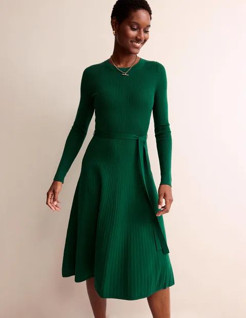 Lola Knitted Midi Dress - Emerald Green | Boden (US)