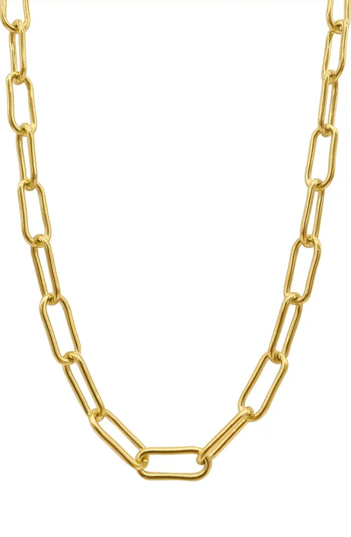 14K Gold Plated Water Resistant Paper Clip Chain Necklace | Nordstrom Rack