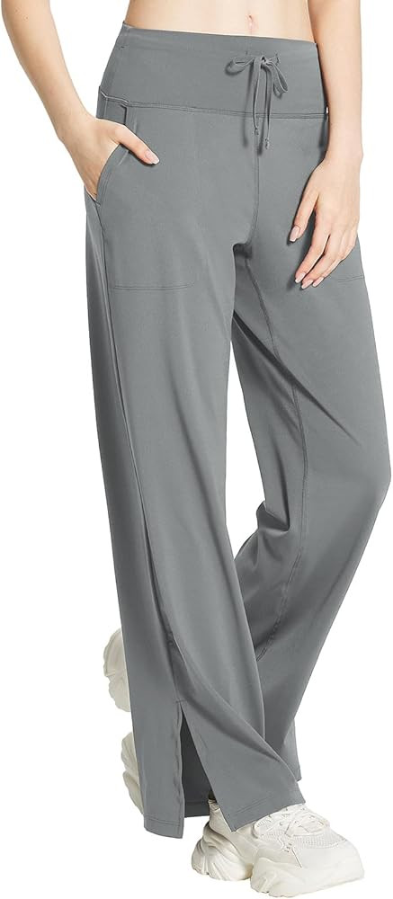 BALEAF Women's Yoga Pants Athletic Sweatpants Wide Leg High Waist Work Dress Pants with Pockets L... | Amazon (US)