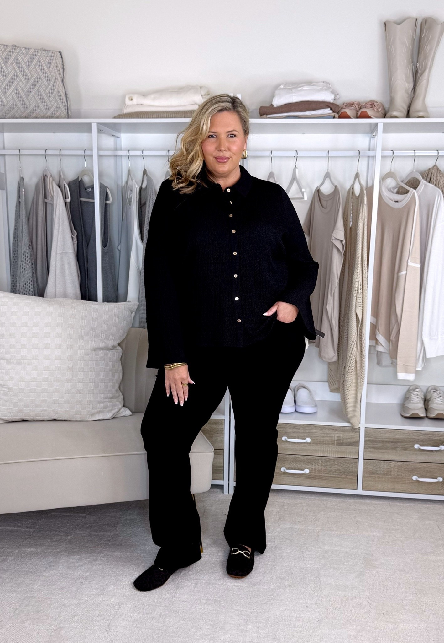 Nsale workwear! I sized up to a 3X in the pjs. Black straight leg pants are a 2X. Sheer long sleeve top is a 2X. I’d size down in the black flare pants if you’re in between and I’m wearing a 18w. Black button up is a 2X. Green button up is a 2X. Third black pants are an 18 and I’d size up if you’re in between. Knit blazer is a 2X. Cashmere top is a 2X. Quarter zip is a 2X. Patterned blouse is a 2X. PART 2 Nsale workwear! I sized up to a 3X in the pjs. Black straight leg pants are a 2X. Sheer long sleeve top is a 2X. I’d size down in the black flare pants if you’re in between and I’m wearing a 18w. Black button up is a 2X. Green button up is a 2X. Third black pants are an 18 and I’d size up if you’re in between. Knit blazer is a 2X. Cashmere top is a 2X. Quarter zip is a 2X. Patterned blouse is a 2X.

#LTKMidsize #LTKPlusSize #LTKSeasonal