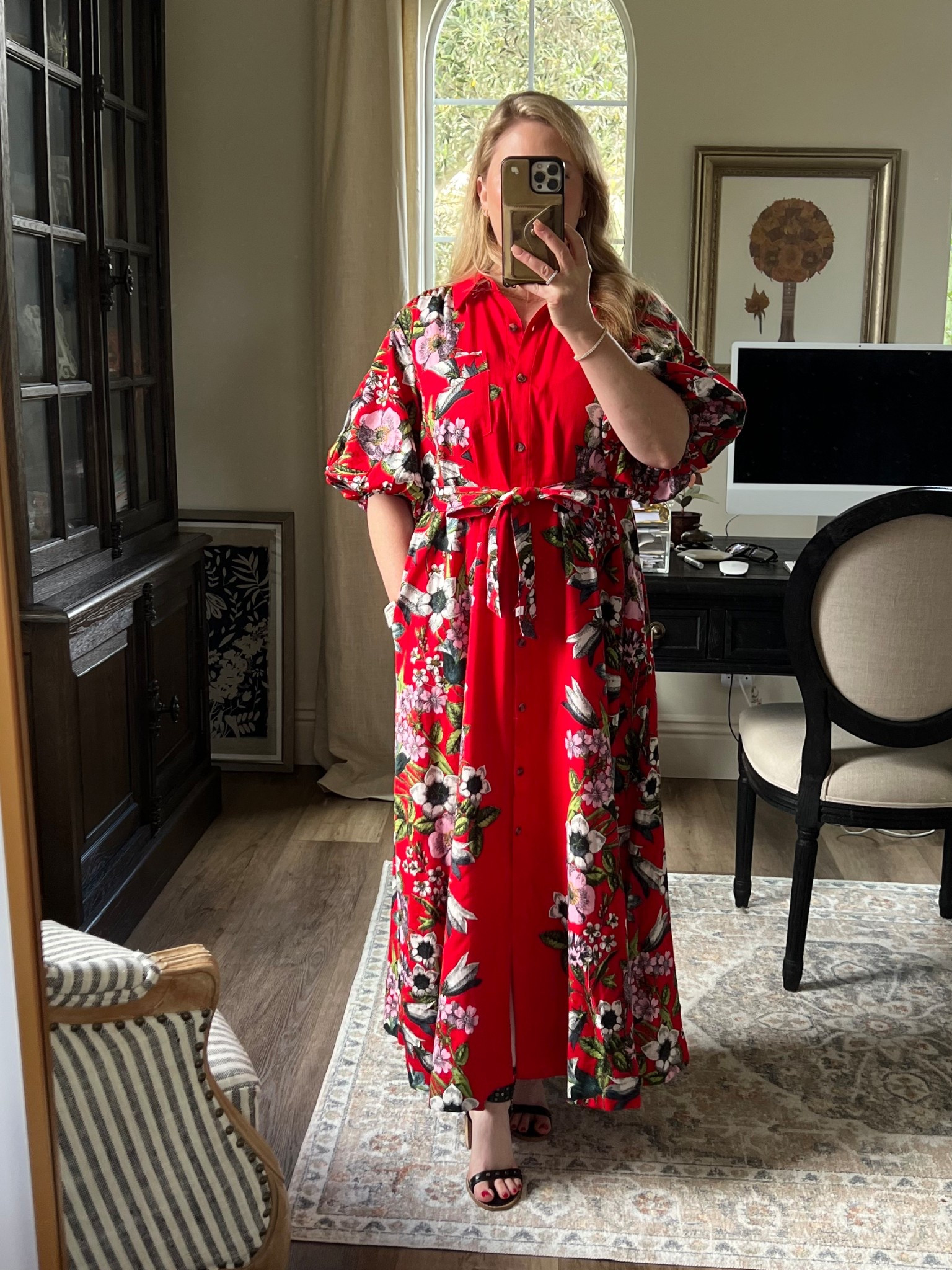 Floral linen shirt dress - size down (runs large) wearing petite small 

#LTKootd #LTKPetite #LTKOver40