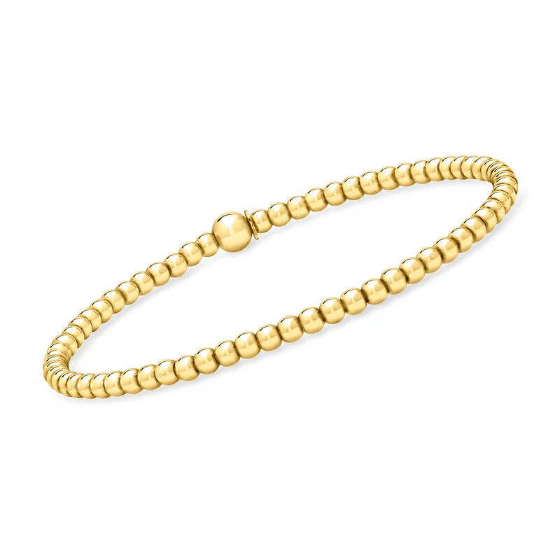 Italian 3mm 18kt Gold Vermeil Bead Stretch Bracelet | Ross-Simons