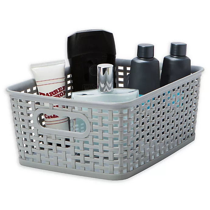 Simplify Textile Weave Medium Storage Tote in Grey | Bed Bath & Beyond