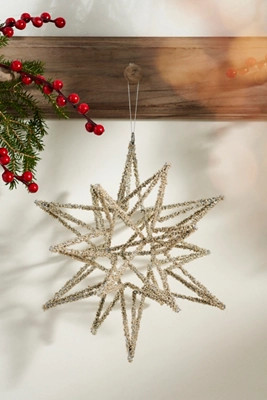 Giant Silver Beaded Star Ornament | Terrain