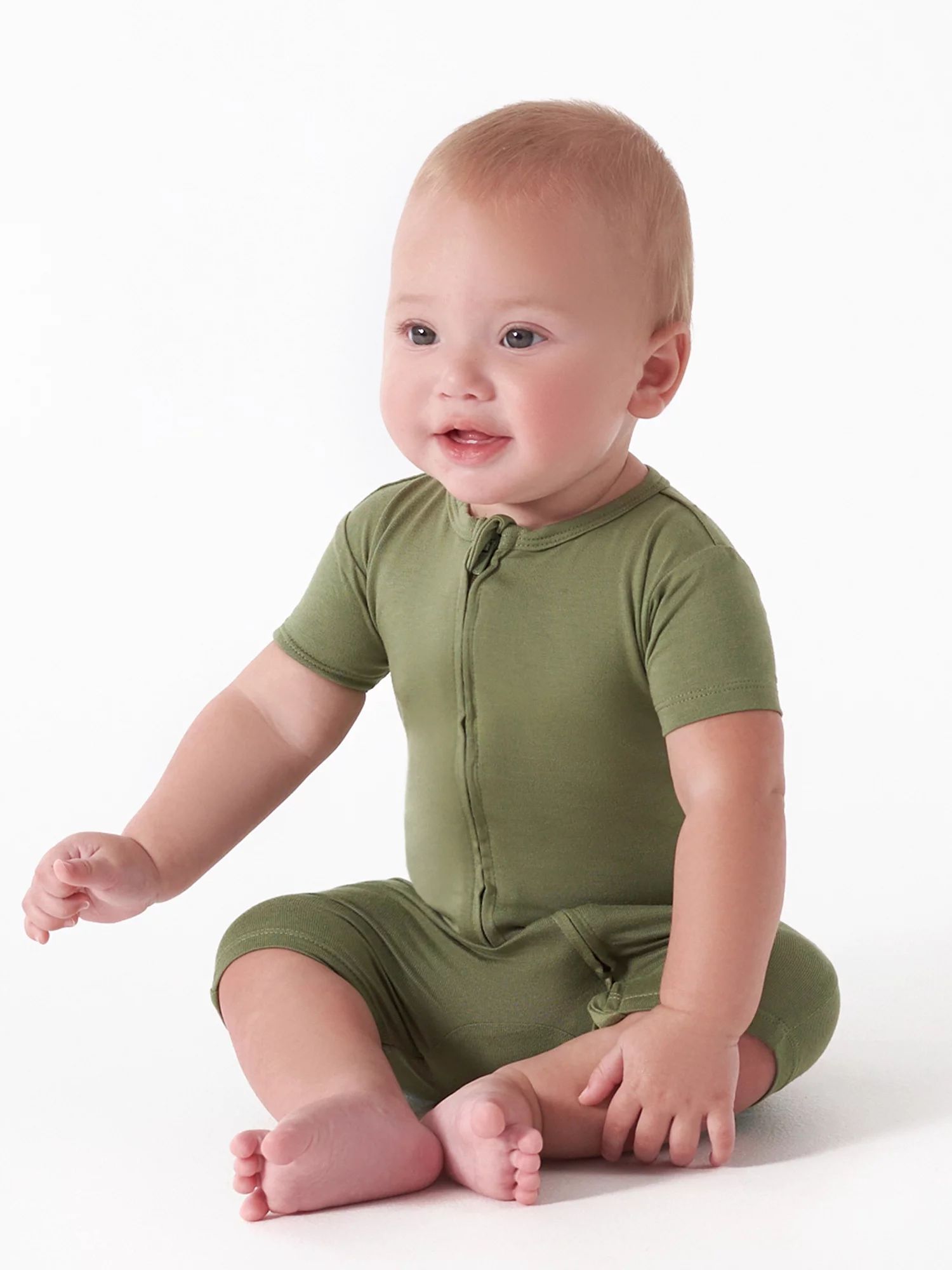 Gerber Unisex Baby Buttery Soft Short Sleeve Romper with Viscose Made from Eucalyptus, Sizes 0/3M... | Walmart (US)