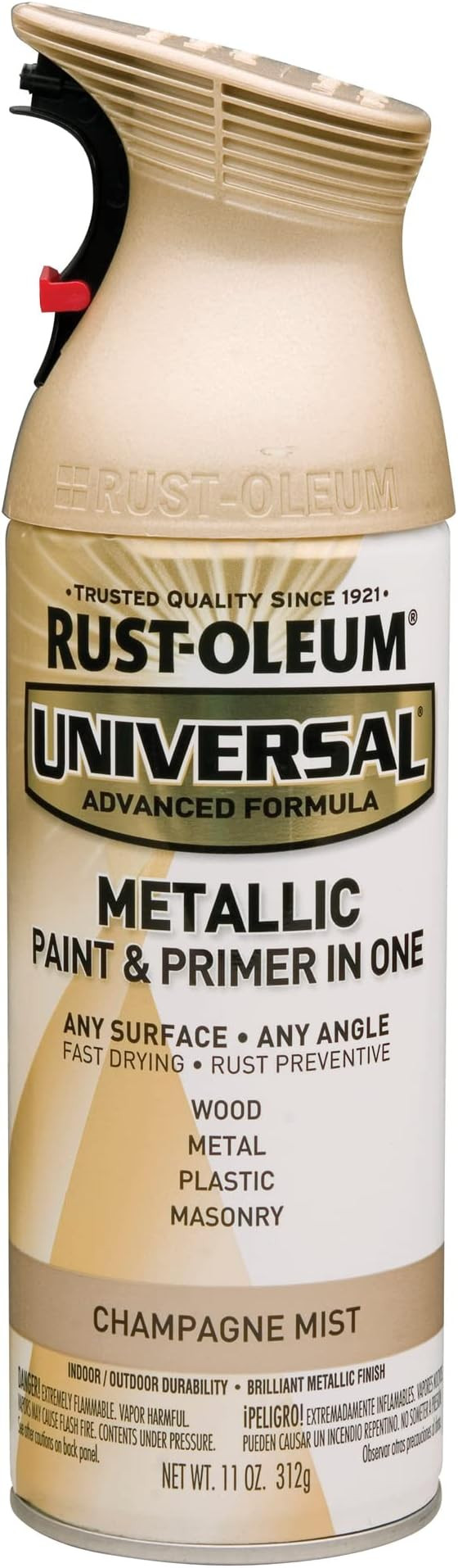 Rust-Oleum 261415 Universal All Surface Metallic Mist Spray Paint, 11 oz, Champagne Mist | Amazon (US)