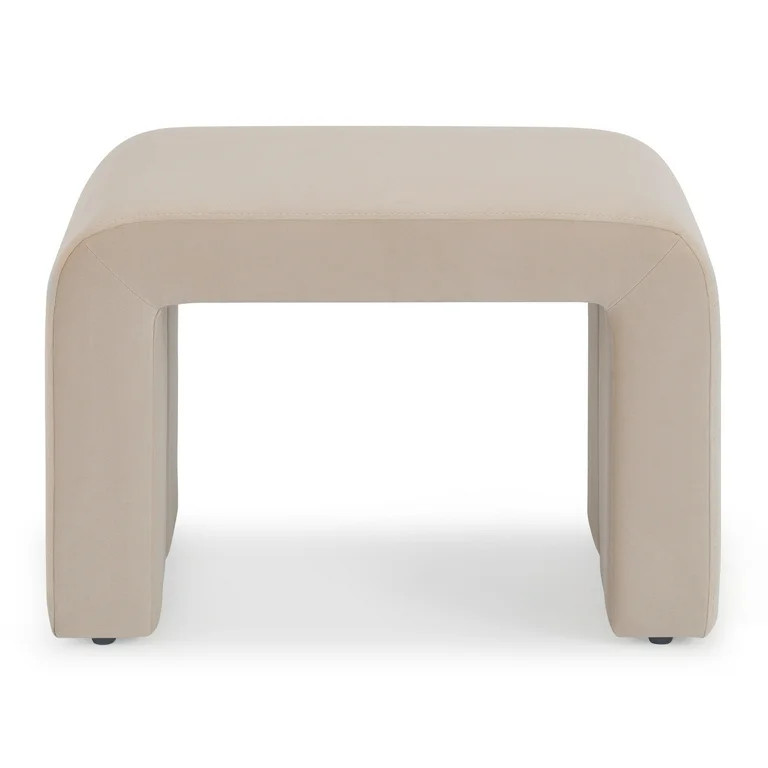 Better Homes & Gardens Juliet Velvet Waterfall Ottoman, Beige | Walmart (US)