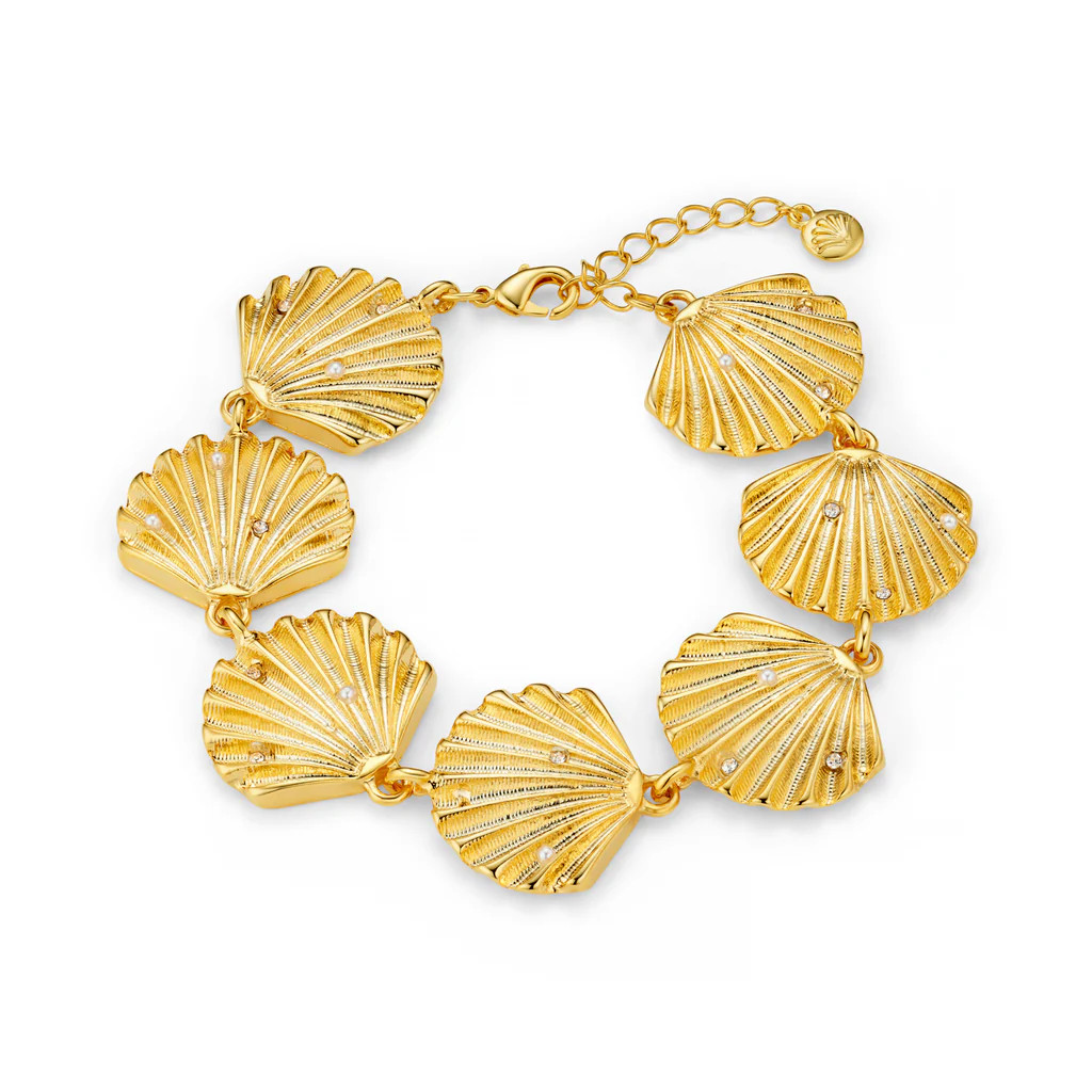 Statement Embellished Shell Bracelet | Orelia