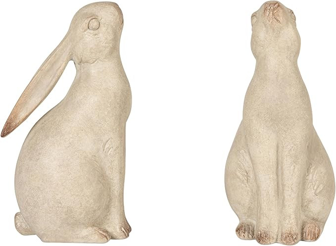 Creative Co-Op Charming Resin Rabbit Bookends, Grey | Amazon (US)