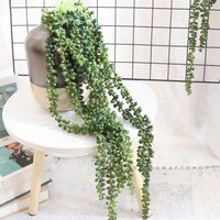 Artificial String Of Pearls Fake Succulents Faux Senecio Rowleyanus Hanging Plant Basket Trailing Su | Etsy (US)