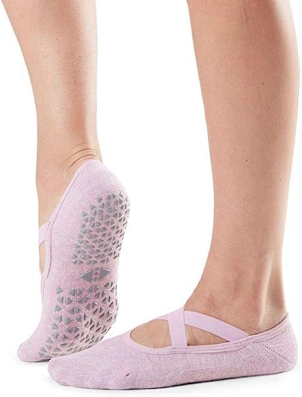 Tavi Noir Chloe Fashion Criss-Cross Grip Socks for Barre, Pilates and Yoga | Amazon (US)