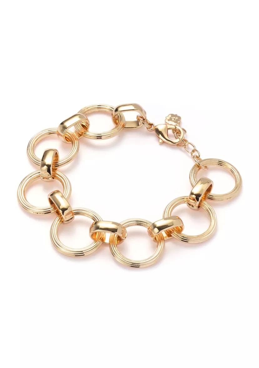 Textured Circle Link Chain Bracelet | Belk
