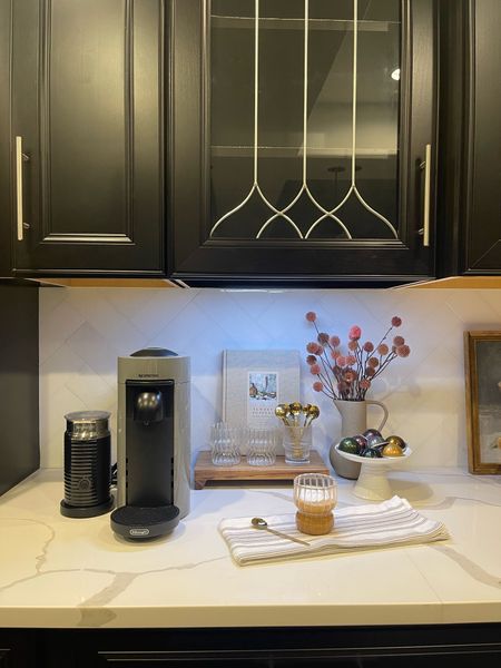 Coffee corner in my basement kitchen! Love this space here and Nespresso is great! 

Nespresso, coffee, Nespresso Vertuo, Amazon, Amazon find, Amazon home, wood riser, kitchen, kitchen styling, home, home decor, kitchen decor, 

#LTKFind #LTKhome #LTKGiftGuide