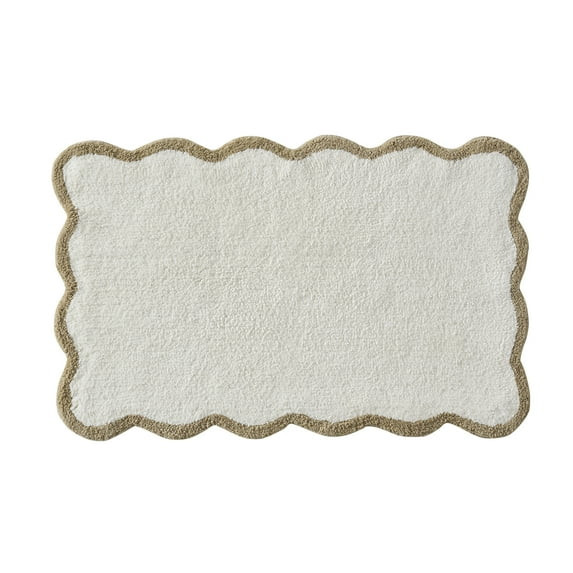 My Texas House Whitney Ivory Scallop Cotton Bath Rug, 20" x 32" | Walmart (US)