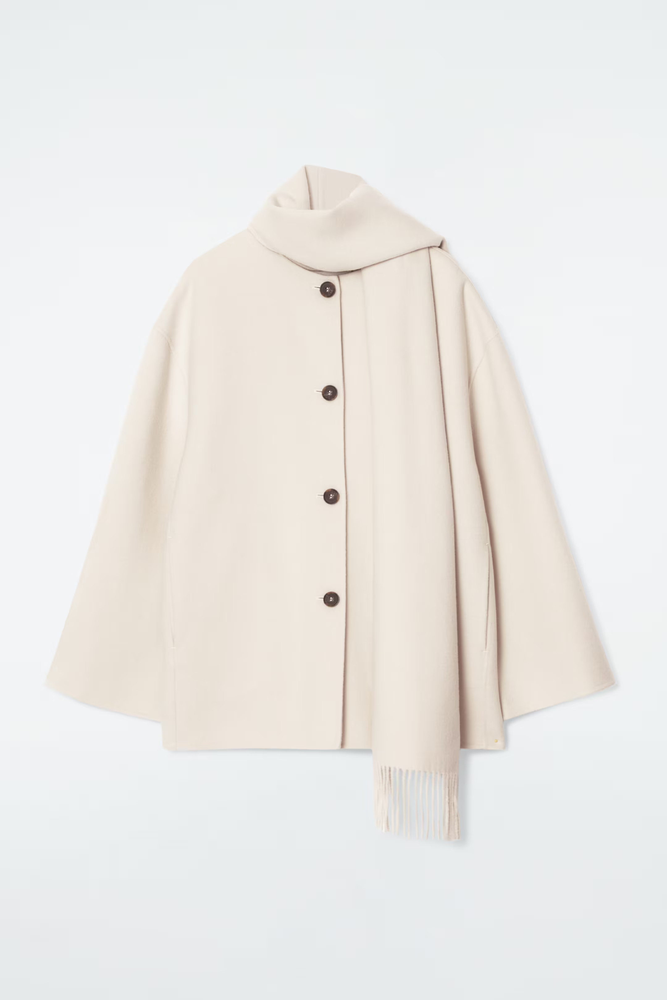 OVERSIZED WOOL-BLEND SCARF JACKET - WHITE | COS (EU)