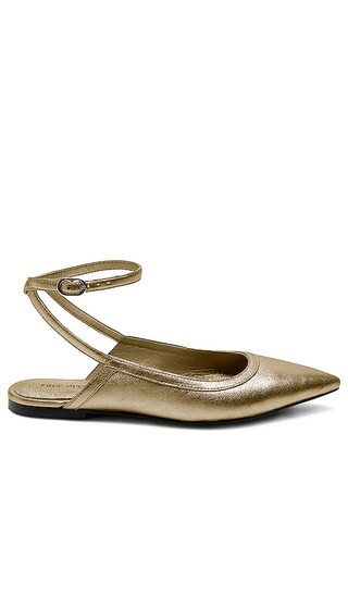 Free People Jules Point Wrap Flat in Metallic Gold. - size 7.5 | Revolve Clothing (Global)