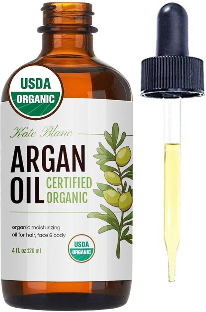 Kate Blanc Cosmetics Argan Oil for Hair and Skin 100% Pure Cold Pressed Organic Argan Hair Oil fo... | Amazon (US)