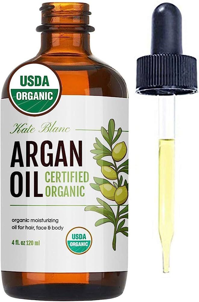Kate Blanc Cosmetics Argan Oil for Hair and Skin 100% Pure Cold Pressed Organic Argan Hair Oil fo... | Amazon (US)