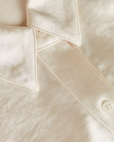 Satin Tie Front Portofino Shirt | Express