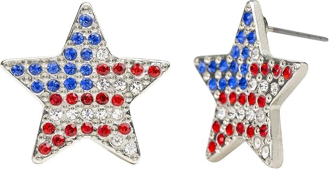 Madison Tyler Americana Collection Pave Curved USA Flag Post Stud Earrings for Women | Amazon (US)