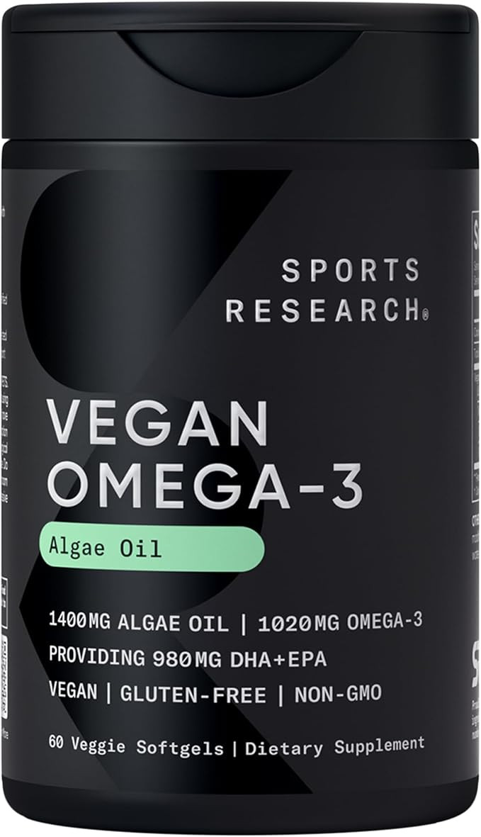 Sports Research Vegan Omega-3 Fish Oil Alternative from Algae Oil - Highest Levels of Vegan DHA &... | Amazon (US)