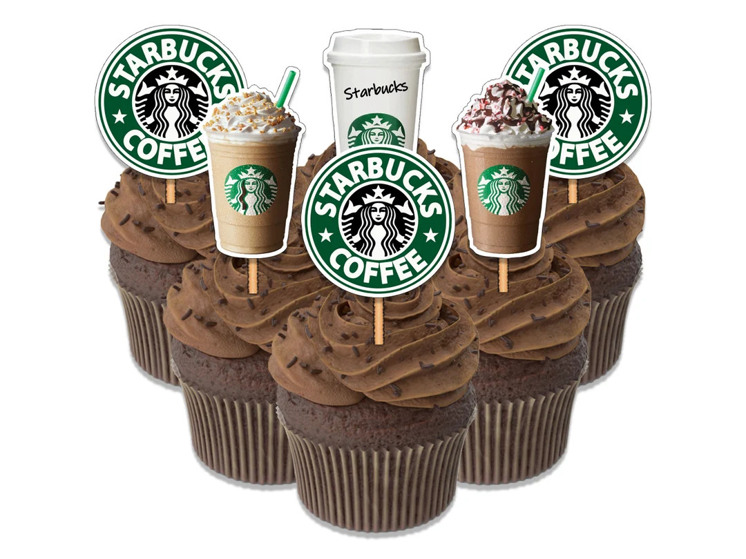 Instant Download Starbucks Cupcake Toppers Starbucks Birthday Cake Toppers Starbucks Coffee Party... | Etsy (US)