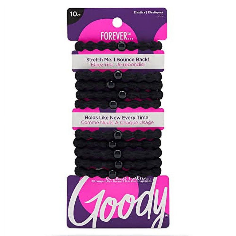 Goody Forever Ouchless Elastic Hair Tie - 10 Count, Black - Medium Hair to Thick Hair - Hair Acce... | Walmart (US)