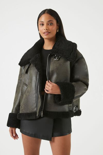 Faux Shearling Moto Jacket | Forever 21 | Forever 21 (US)