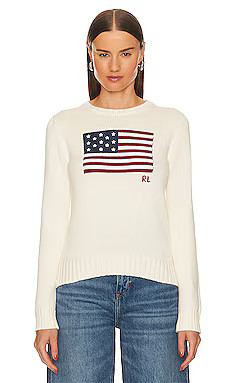 Polo Ralph Lauren Flag Pullover in Cream from Revolve.com | Revolve Clothing (Global)