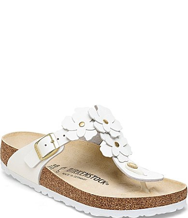 Birkenstock Women's Gizeh Flowers Leather Thong Sandals - 5 | Dillard's