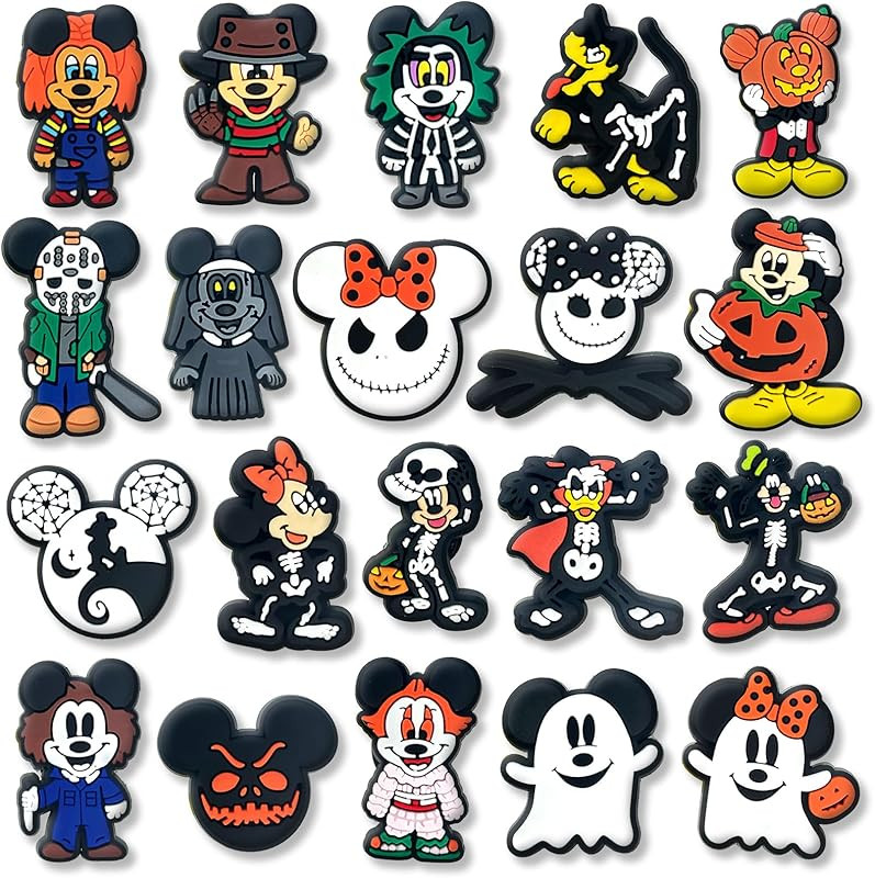 20Pcs Cartoon Croc Charms PVC Sandal Wristband Decoration, Cute Halloween Shoe Charms Accessories... | Amazon (US)