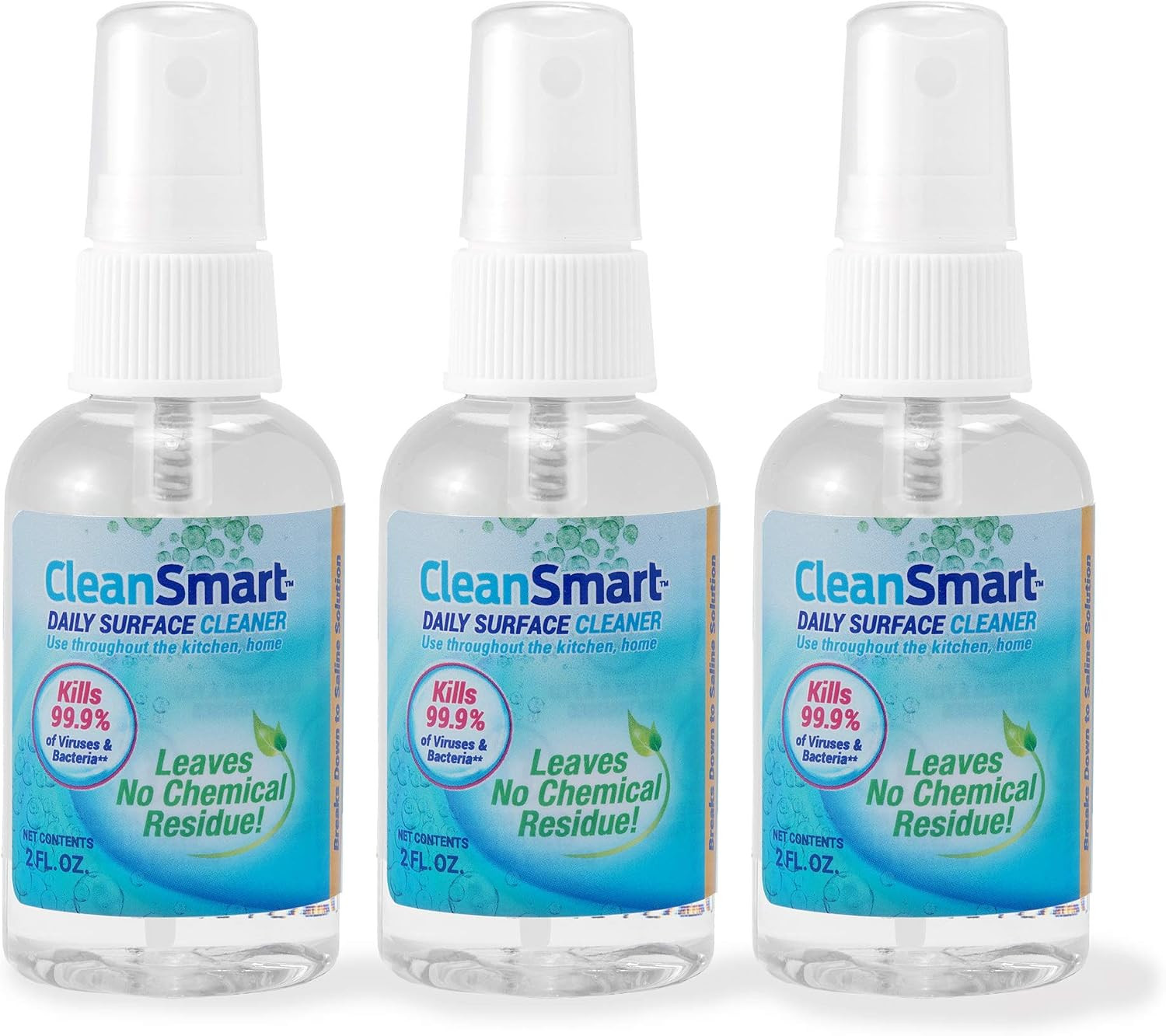 CleanSmart Daily Surface Cleaner Disinfectant Travel Size, 2 oz (3 pack) | Amazon (US)
