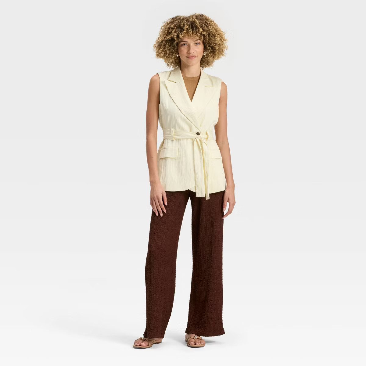 Women's Mid-Rise Textured Pull-On Pants - A New Day™ | Target