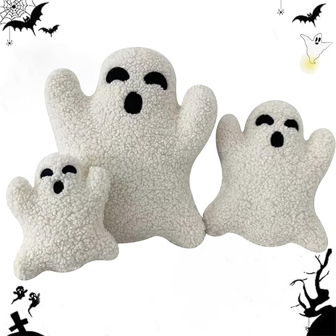 Cute Ghost Pillow, Ghost Shaped Plush Pillow, Halloween Throw Pillows Decorative Spooky Pillows, ... | Amazon (US)