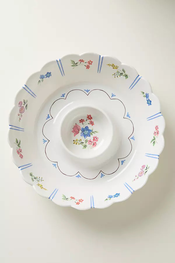 Annette Floral Melamine Chip and Dip Platter | Anthropologie (US)