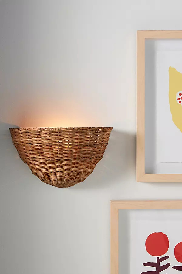 Liz Rattan Sconce Wall Light | Anthropologie (US)