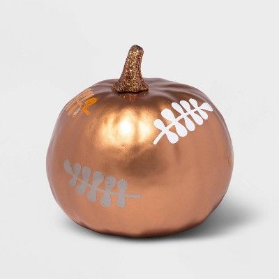 5" x 4" Orange Painted Glitter Harvest Leaves Decorative Pumpkin - Spritz™ | Target
