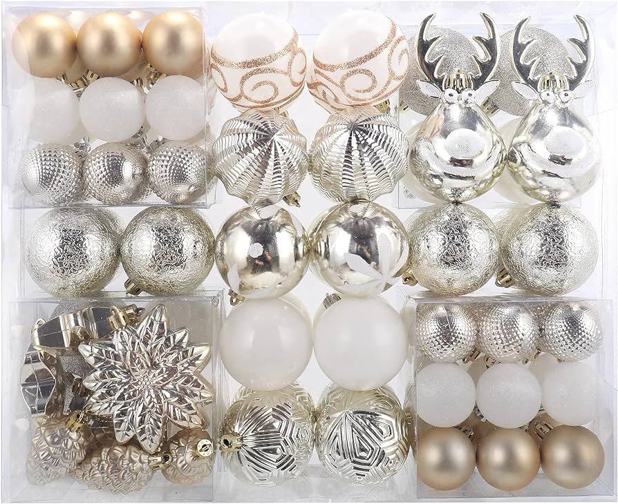 MOWARM 100-Pack Various Shatterproof Christmas Balls, Christmas Decorative Ball Ornaments with Gi... | Amazon (US)