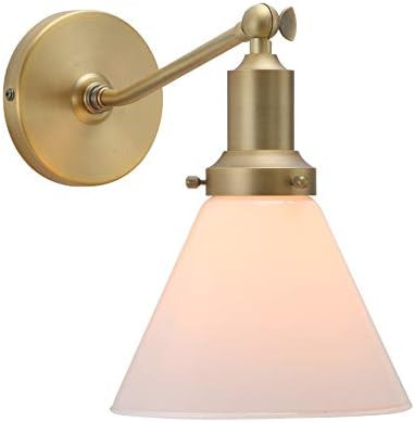 Wall Sconce, Permo Industrial Vintage Slope Pole Wall Mount Single Sconce with Milk White Glass S... | Amazon (CA)