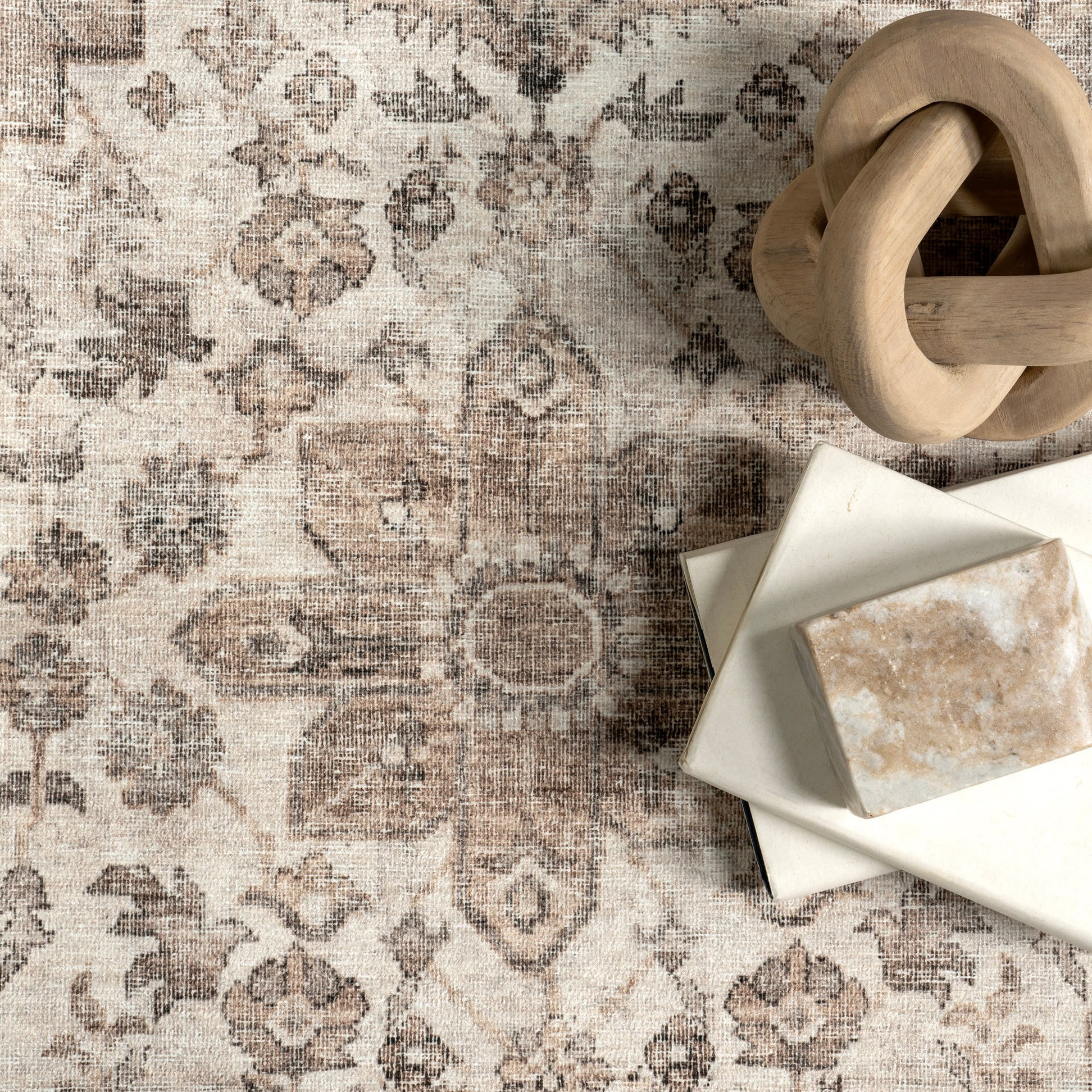 Keyara Spill Proof Washable Rug | Stone | Rugs USA