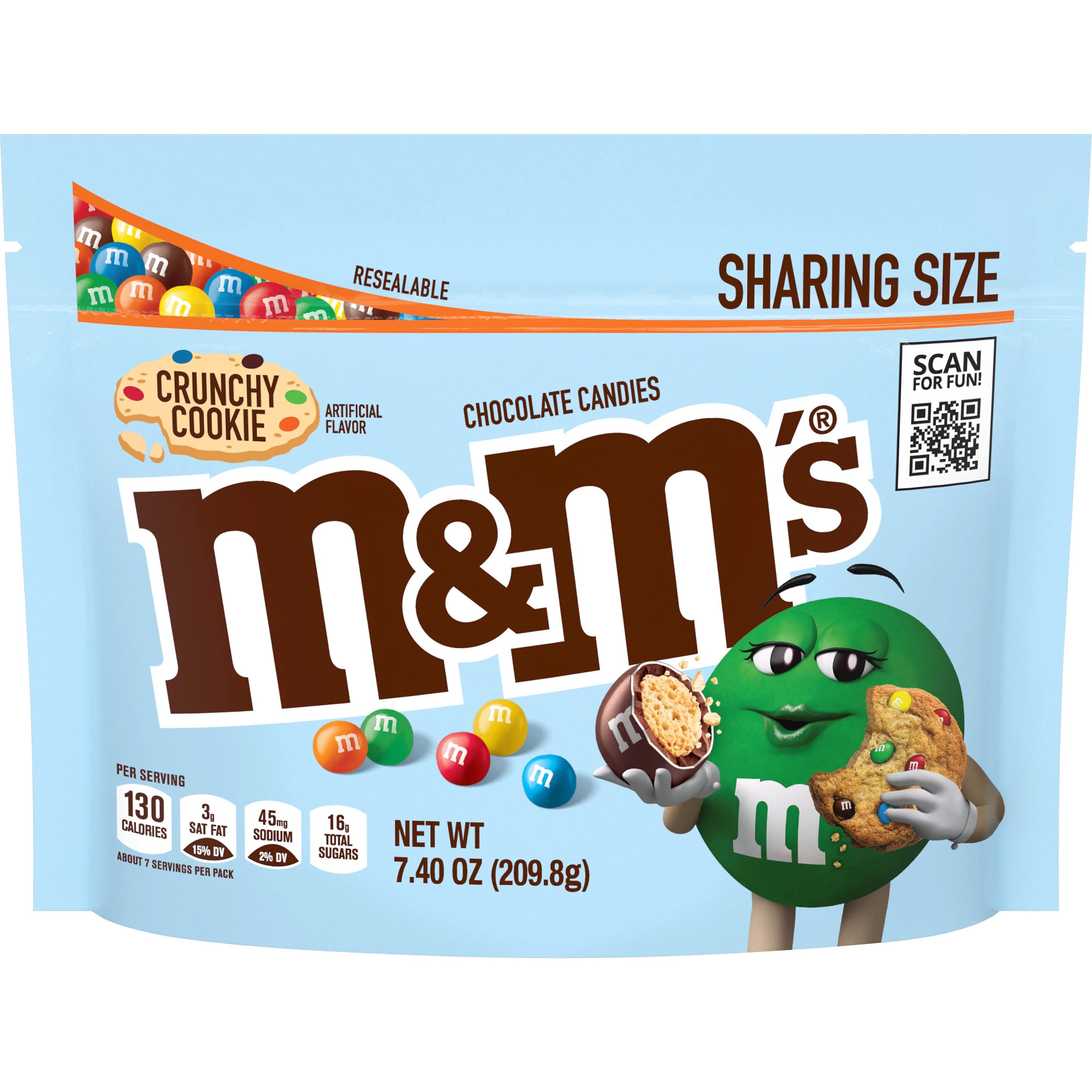 M&M’s Crunchy Cookie Milk Chocolate Candy, Sharing Size – 7.4 oz Bag | Walmart (US)