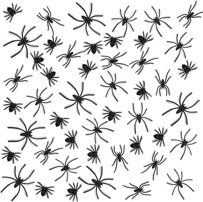 120 Pieces Plastic Spiders Halloween Decorations, Halloween Spider, Fake Spiders, 4 Sizes Black S... | Amazon (US)