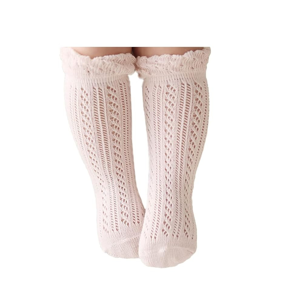 Baby Girls Knee High Socks Hollow Out Anti-skid Knitting Stockings Suitable for 0-2 Years Infants... | Amazon (US)