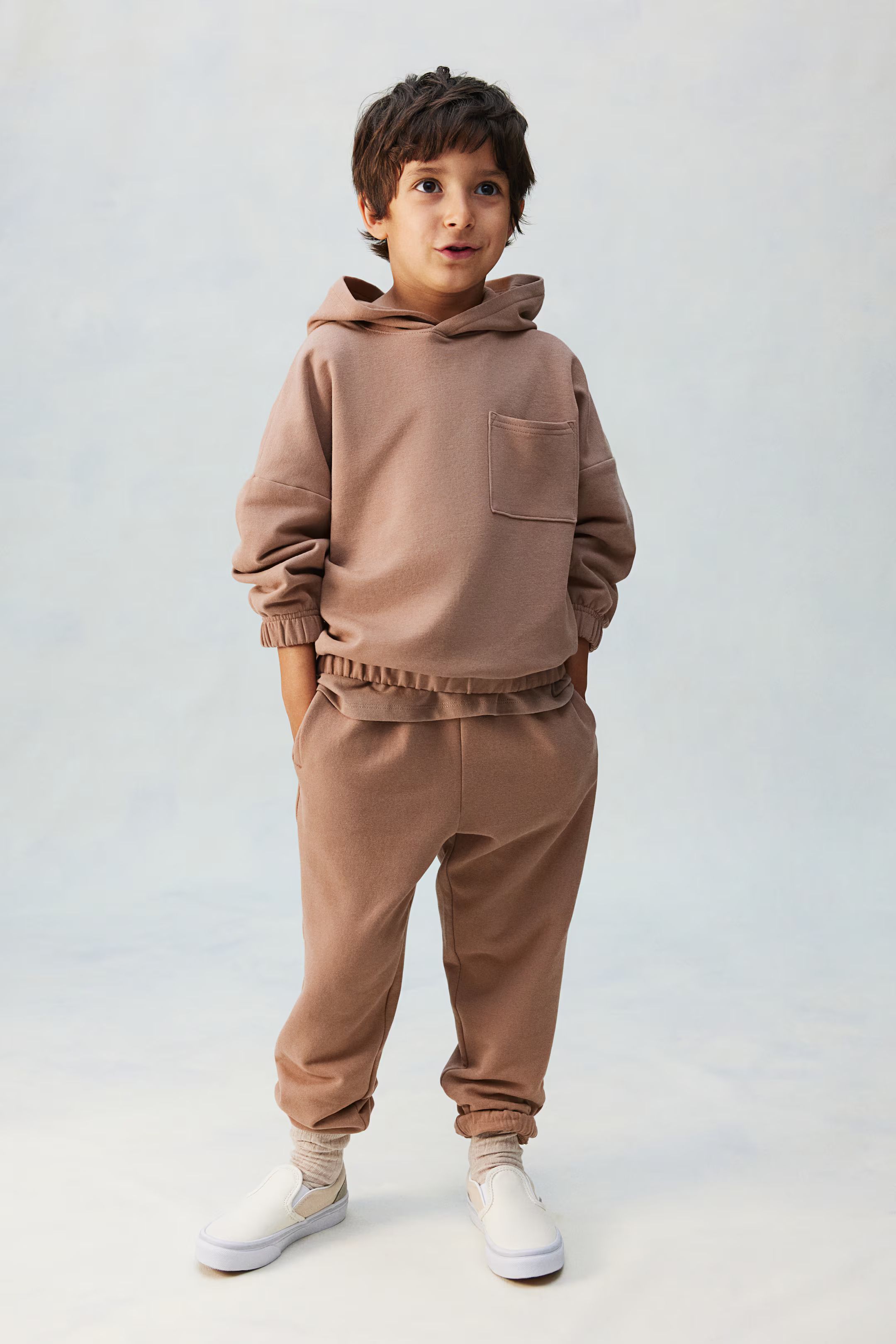 2-piece Cotton Sweatshirt Set - Regular waist - Long sleeve - Light dusty green - Kids | H&M US | H&M (US + CA)