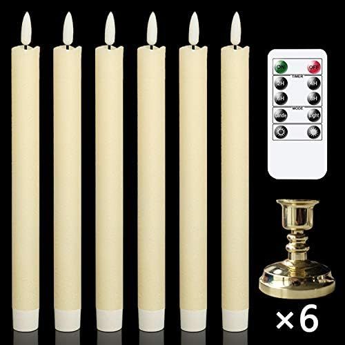 GenSwin Flameless Taper Candles with Remote Timer, Battery Operated Flickering Real Wax LED Windo... | Amazon (US)