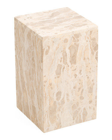 20x12 Solid Marble Leopard Patterned Pedestal Accent Table | Furniture & Lighting | Marshalls | Marshalls