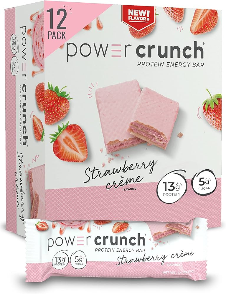 Power Crunch Protein Wafer Bars, High Protein Snacks with Delicious Taste, Strawberry Crème, 1.4... | Amazon (US)