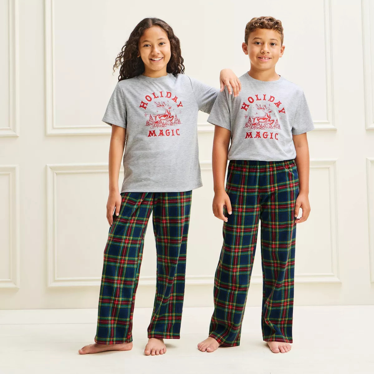 Kids' Holiday Matching Family Cotton Pajama T-Shirt - Wondershop\u2122 Heather Gray S | Target