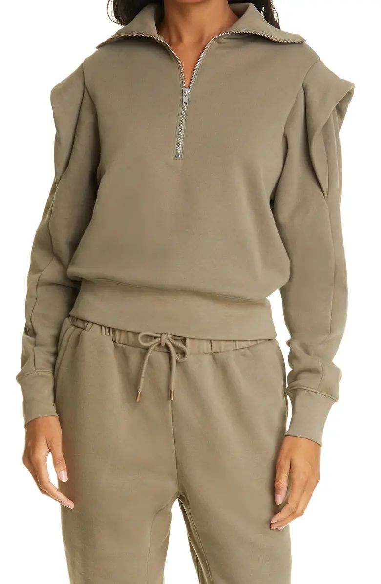 Shoulder Detail Half Zip Sweatshirt | Nordstrom